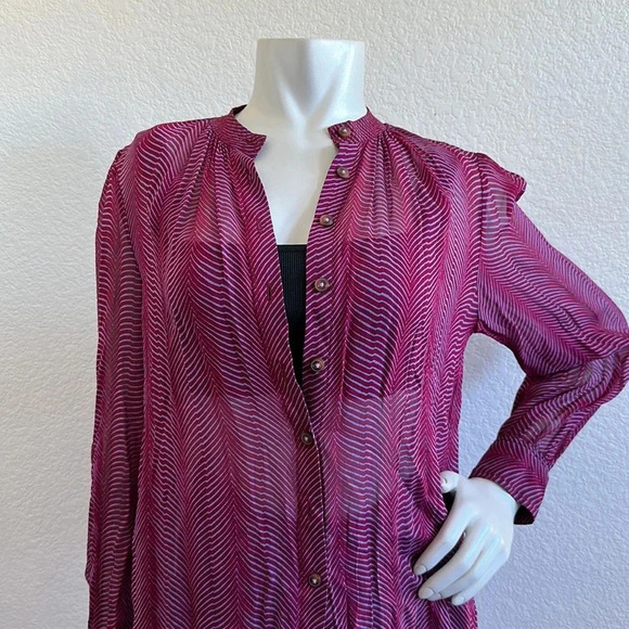 Maeve by Anthropologie Imogen Sheer Tunic size 4 - Picture 7 of 13